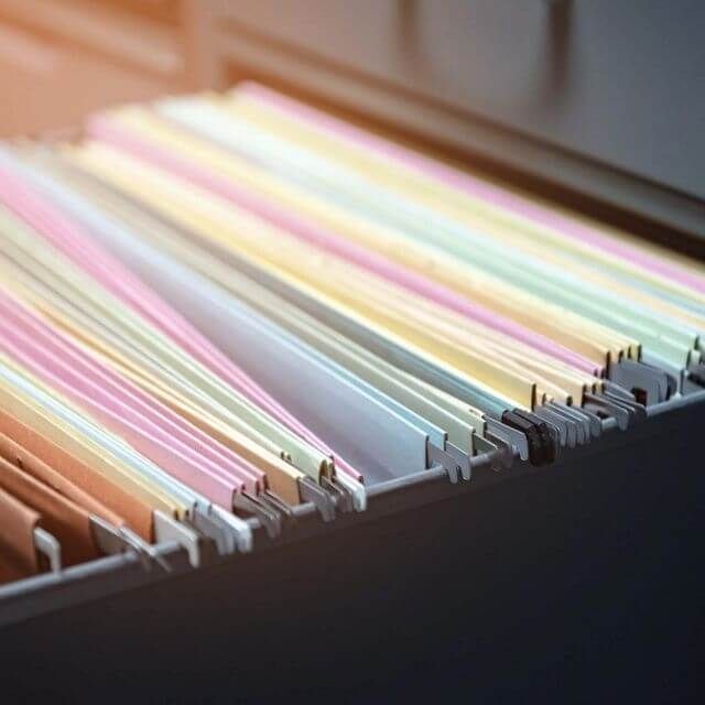 Organized paper files 